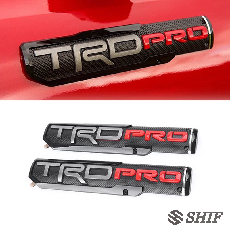 Set 2 miếng dán logo TRD Pro trang trí xe hơi Toyota Tacoma tundra