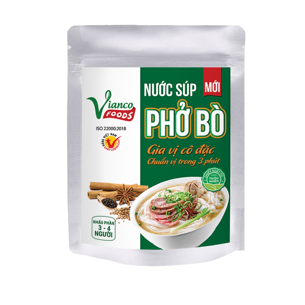 Nước Súp Phở Bò Túi Zip Vianco Foods - Việt Ấn 200ml