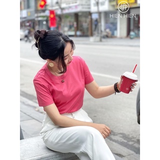 A878- set 3 áo phông cổ tròn cotton đen trắng hồng