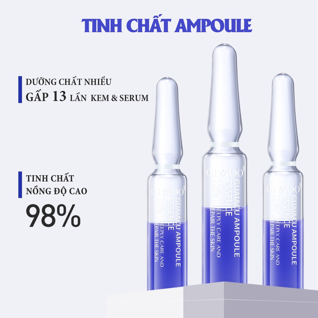 Tinh Chất Dưỡng Da Trắng Mịn CIYAOO - Chống Lão Hoá Cấp Ẩm Da  Guaiacu Ampoule Essence 28 ống/hộp