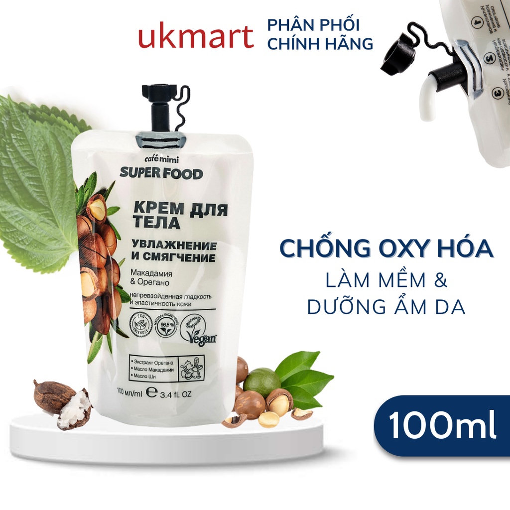 Kem Dưỡng Ẩm Và Nuôi Dưỡng Da Toàn Thân CAFÉ MIMI Coconut &amp; Shea, Macadamia &amp; Oregano 100ml