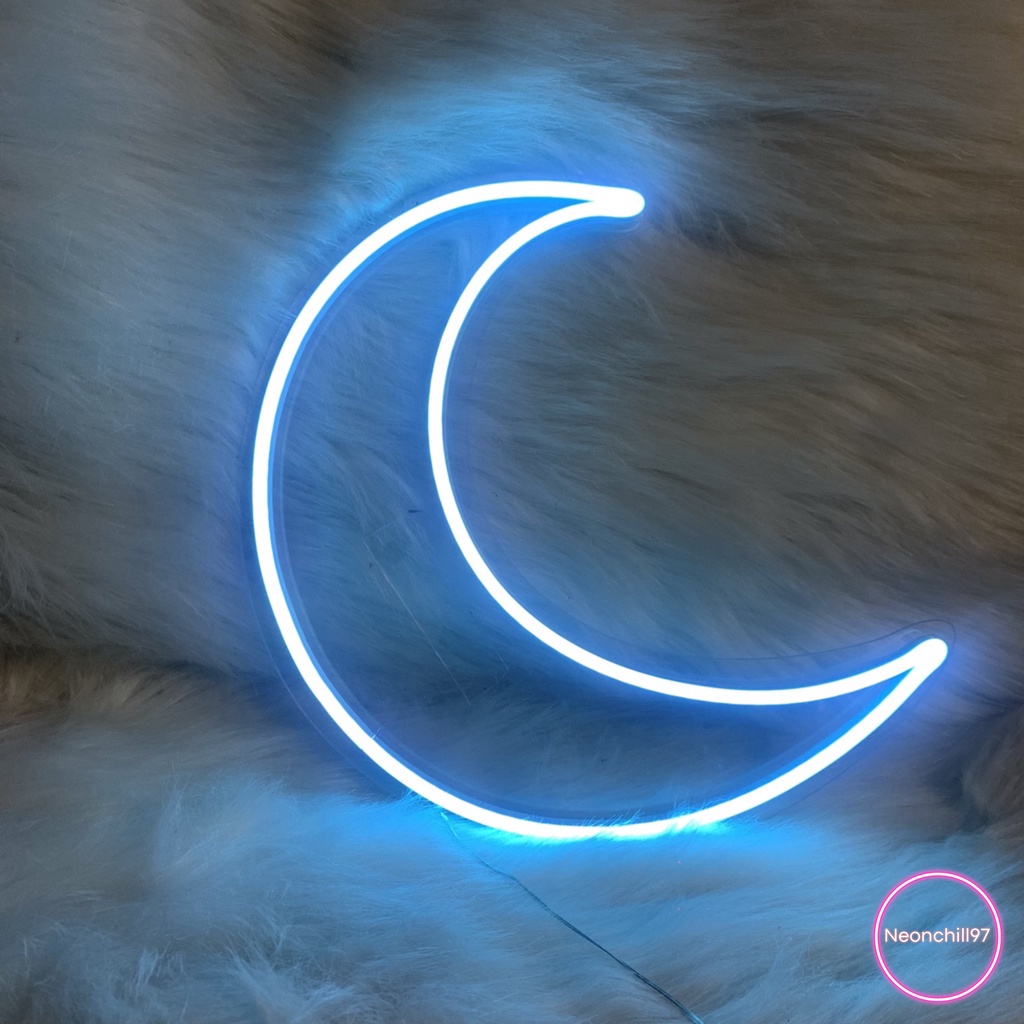 Đèn led neon mặt trăng NeonChill97, 24 x 22 cm, Đèn led trang trí