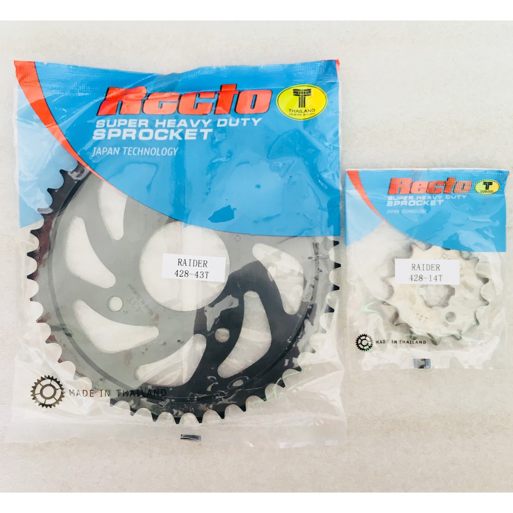 Nhông dĩa RECTO 14-43 cho SATRIA_RAIDER Xăng Cơ