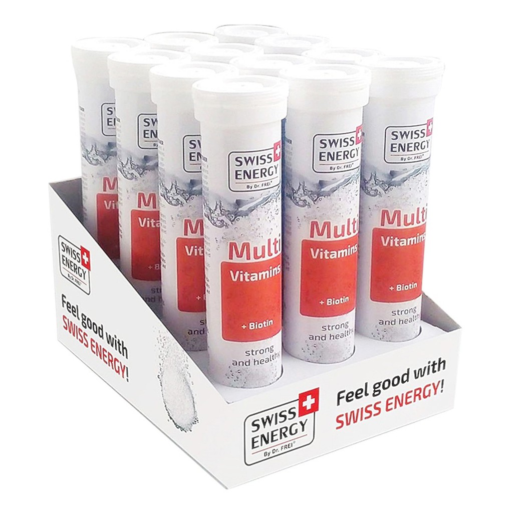 Viên sủi tăng sức đề kháng, hỗ trợ đẹp da và tóc Swiss Energy Multi Vitamins + Biotin - multivitamin - Tuýp 20 viên | BigBuy360 - bigbuy360.vn