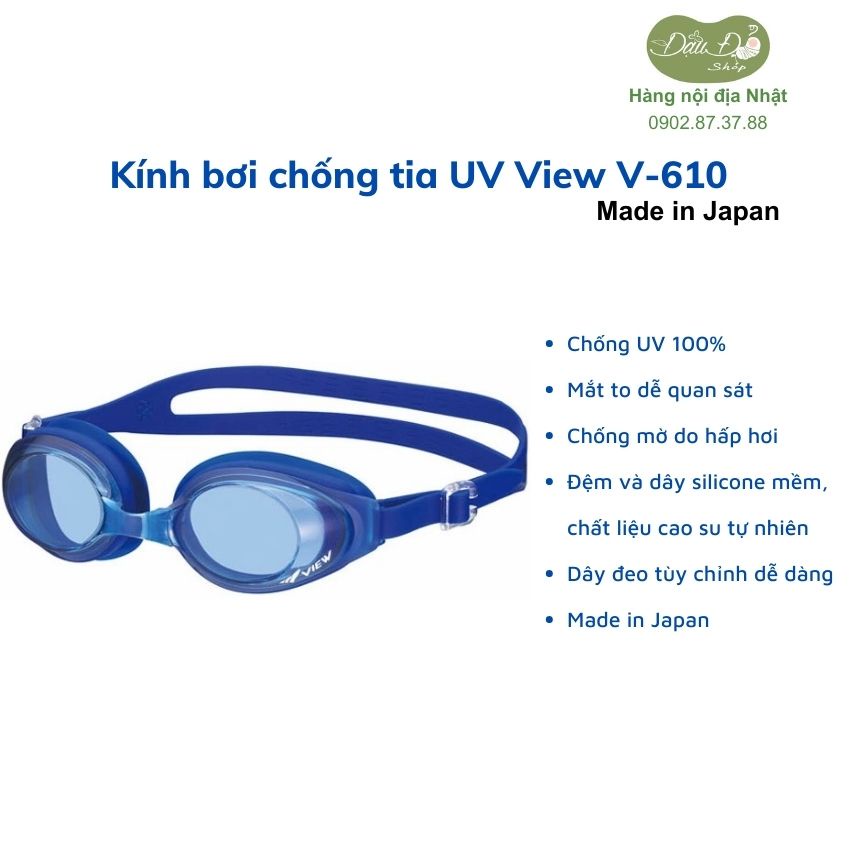 [made in Japan - nhiều màu] kính bơi Nhật chống tia UV, chống sương mù hiệu View - hàng nội địa Nhật