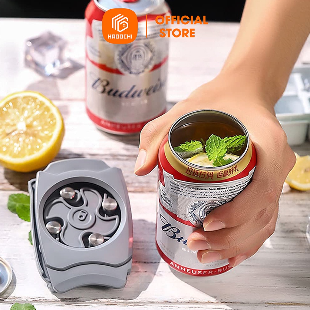 Dụng Cụ Mở Nắp Lon Hadochi Tiện Dụng Với 4 Lưỡi Dao, Dụng Cụ Khui Lon Biến Lon Nước Thành Chiếc Cốc Dễ Dàng - Tiện Lợi