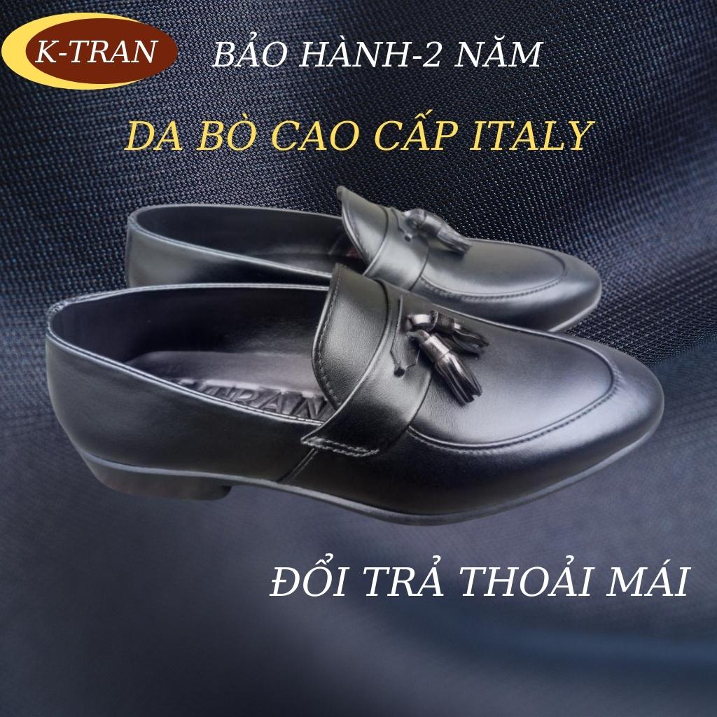 Giày lười nam cao cấp mã k102,kiểu giày công sở nam da bò nhập khẩu từ italy,hàng thủ công cao cấp việt nam, màu đen.
