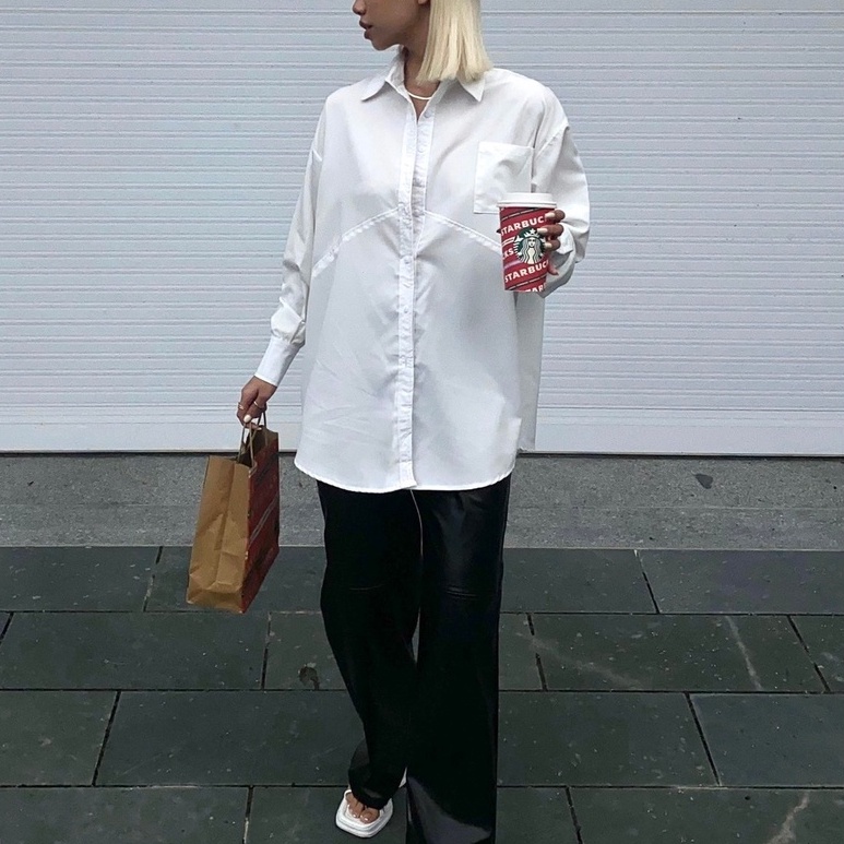 Áo sơ mi oversize Joly Shirt SMI003 dáng rộng trendy, thoải mái dễ phối đồ - Uni By Heart