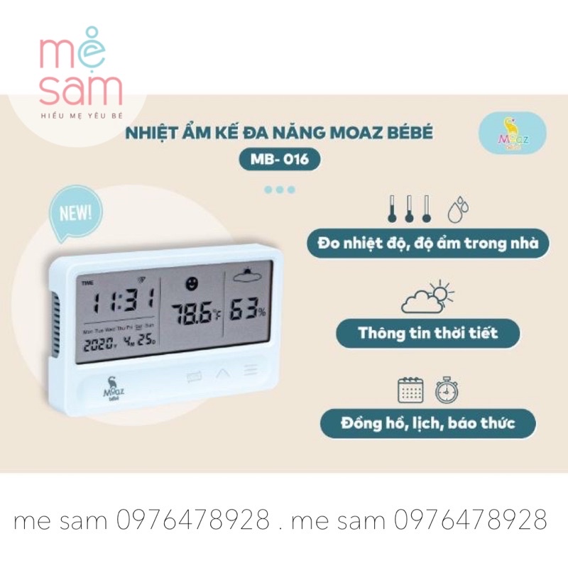 Nhiệt kế đo độ ẩm Moazbebe MB027