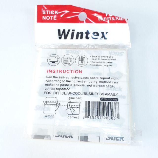 Giấy Nhớ (Note) 3X3 Wintex 100sheet