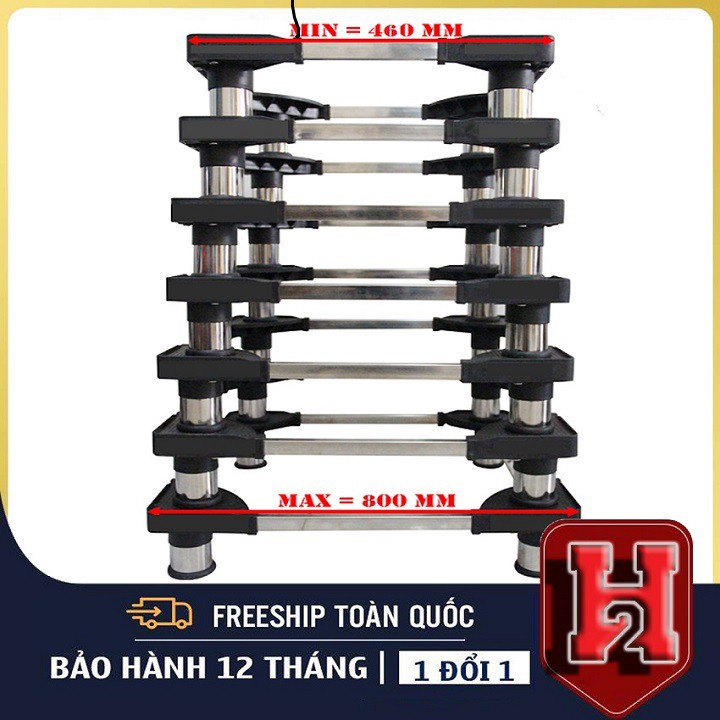 ❤ Chân Đỡ Máy Giặt Tủ Lạnh Inox Đa Năng, Điều Chỉnh Được Kích Thước Loại Có Bánh Xe ❤