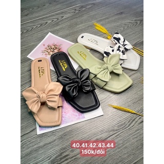 (Sẵn) Dép quai ngang nơ Bigsize nữ (40-43) dép nữ  Bigsize 40 41 42 43
