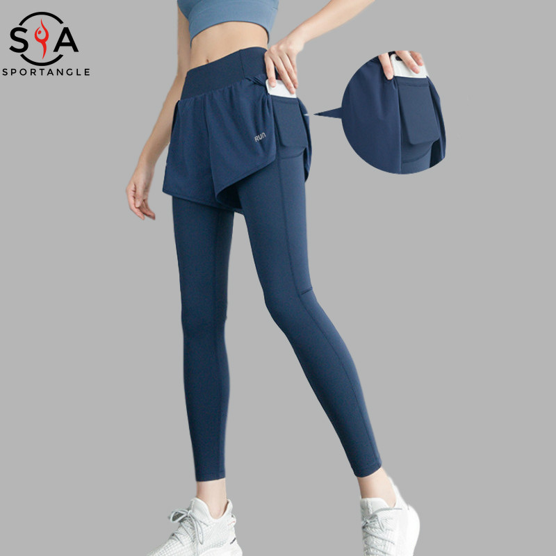 【Sportsangel】Sports pants women High waist elastic tights exercise pants women Sportswear fitness pants Yoga Running Pants