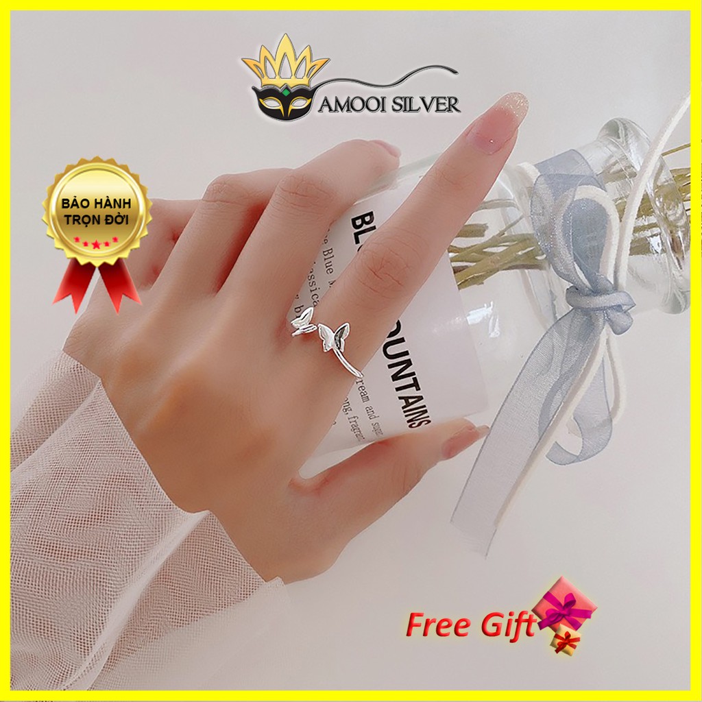 Nhẫn bạc S925 freesize đôi bướm - Amooi Silver AN45