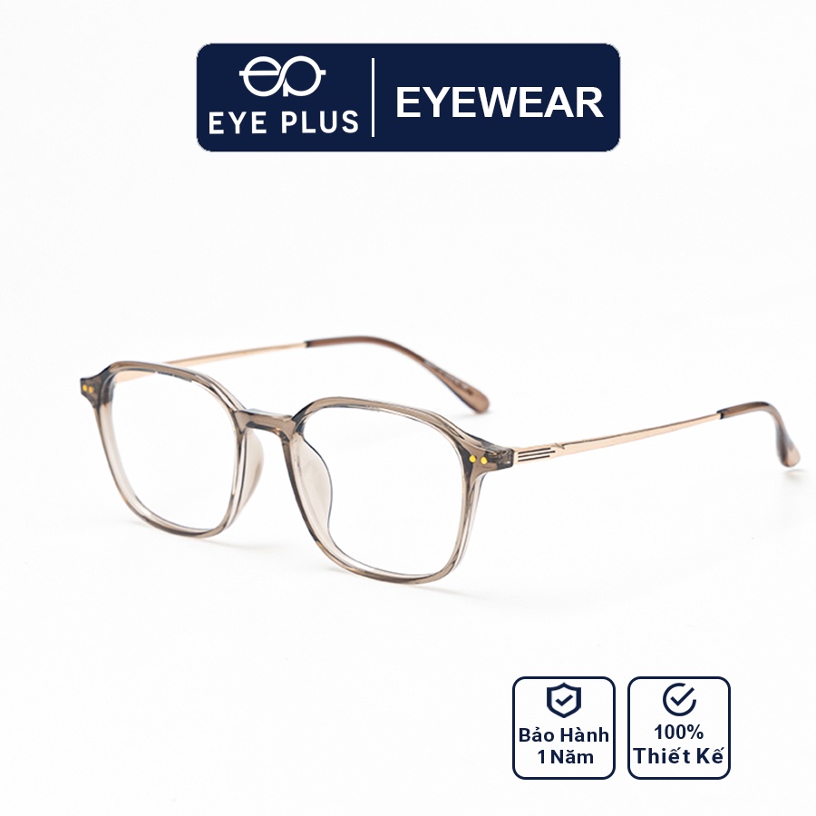 Gọng kính mắt cận nam nữ thời trang EYE PLUS dáng lục giác viền mảnh trẻ trung E450-68077