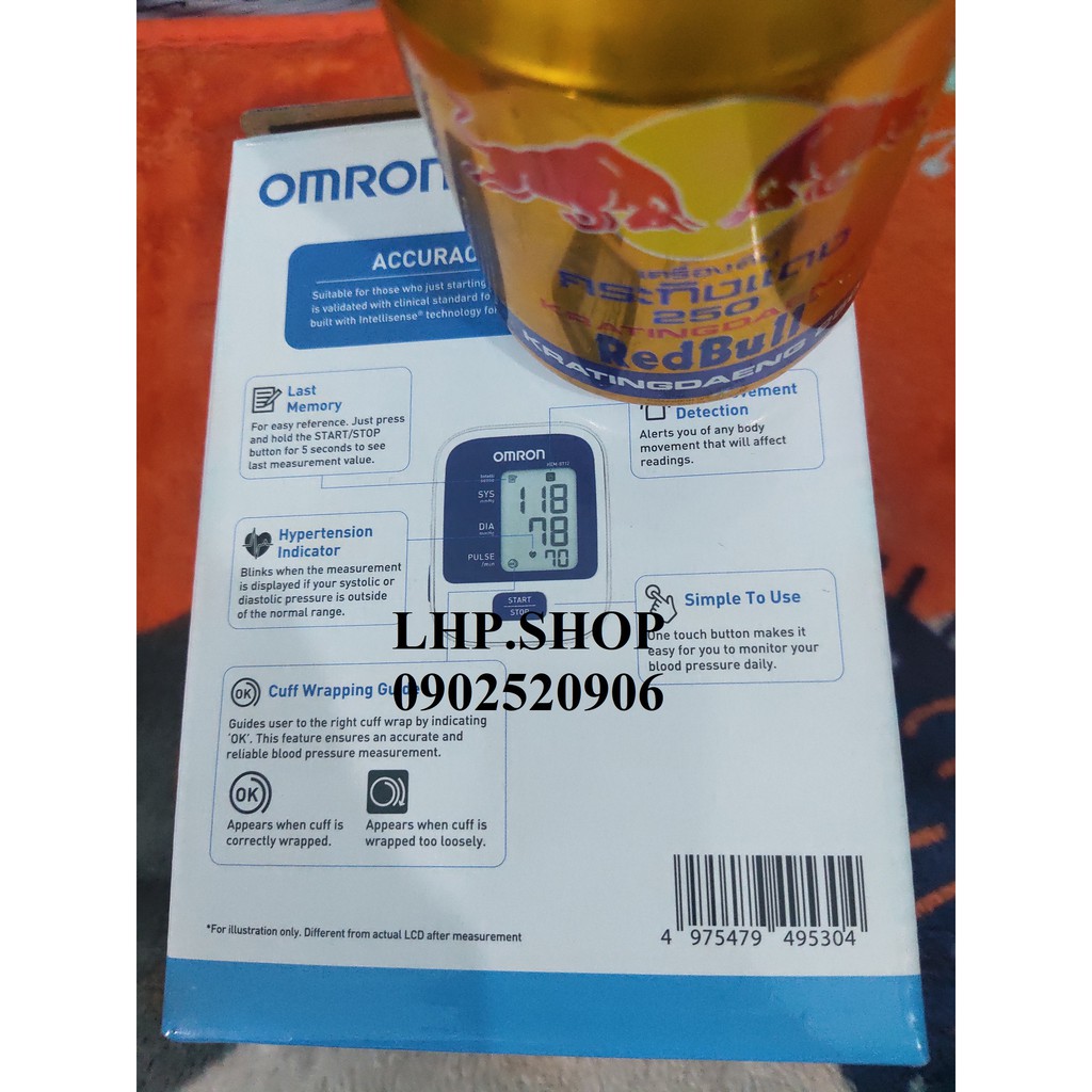 COMBO Máy đo huyết áp bắp tay Omron HEM - 8712 tặng nước tăng lực REDBULL