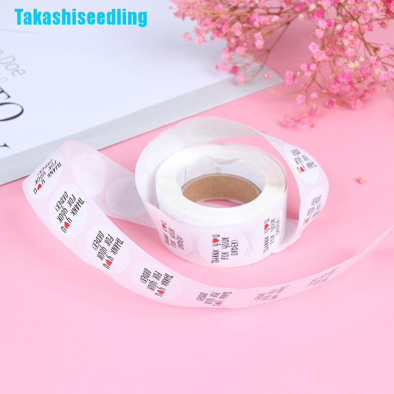 Cuộn 500 miếng dán trang trí in chữ Thank You For Your Order