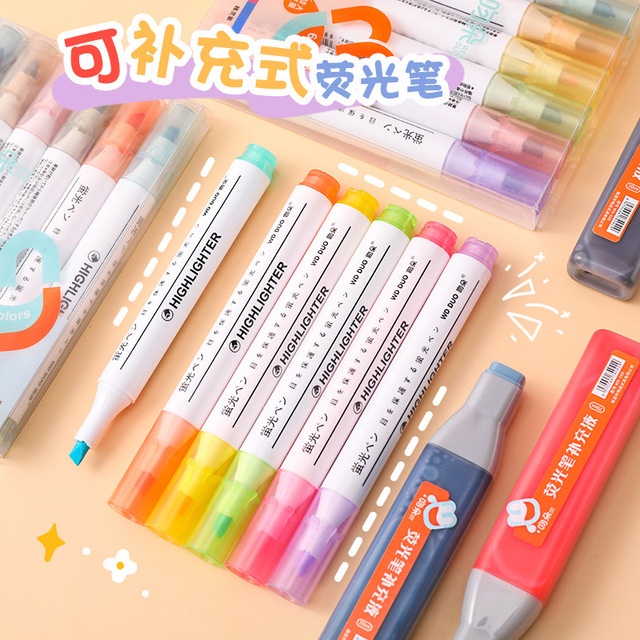 Bộ bút dạ quang nhiều màu sắc cho học sinh và văn phòng tiện dụng