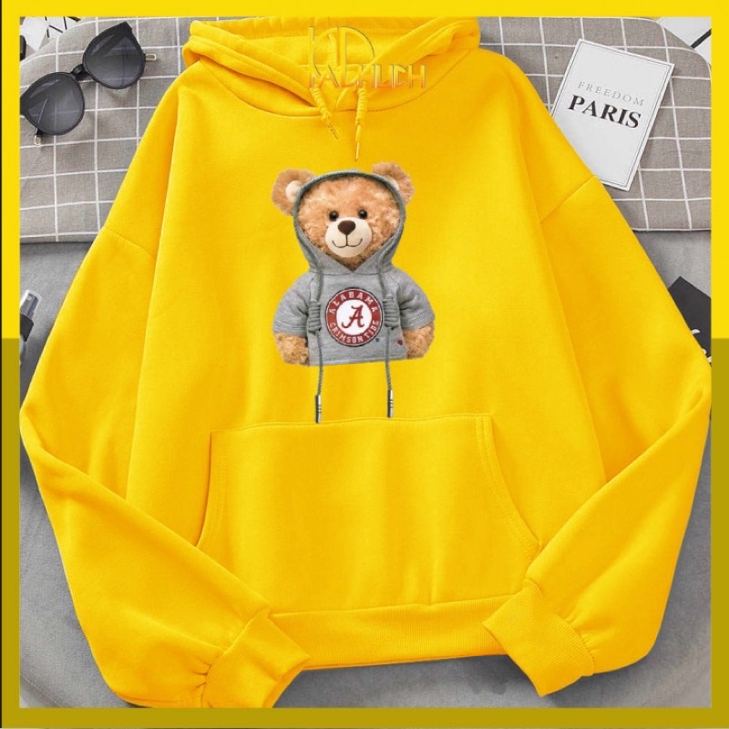 Áo hoodie nam nữ gấu moschino vải nỉ size từ 35-70kg