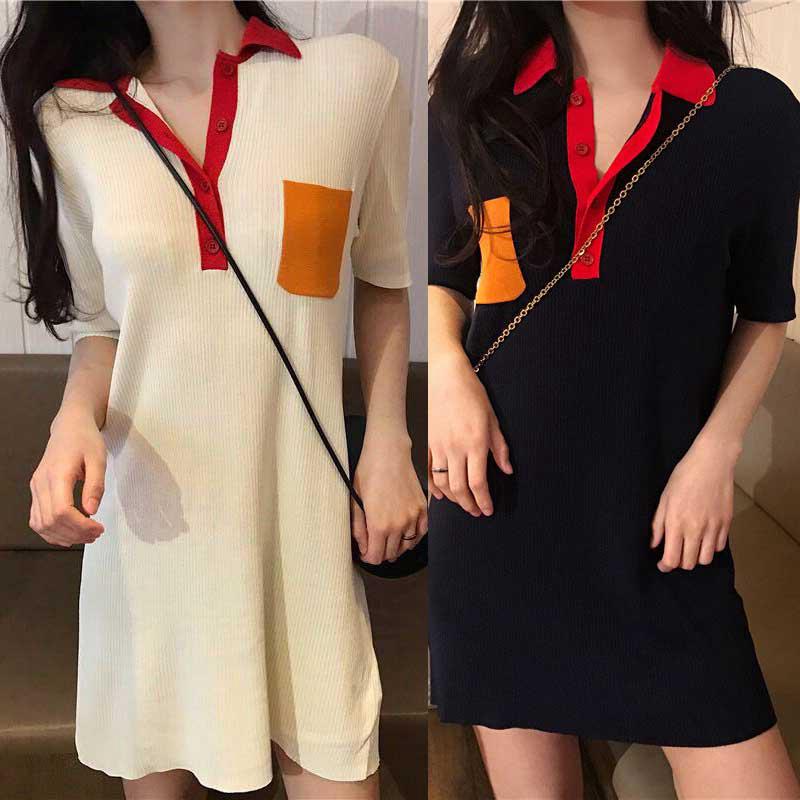 Đầm tay ngắn có cổ dễ thương cho nữ