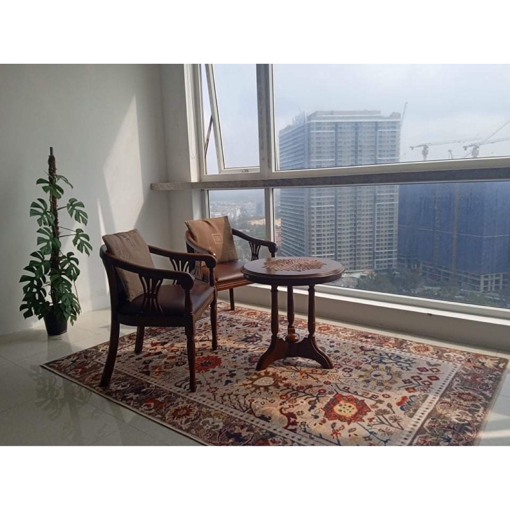 Thảm Lì Trải Sàn Phong Cách Vintage - Cổ Điển Trang Trí Phòng Khách, Phòng Ngủ, Chụp Hình Decor.