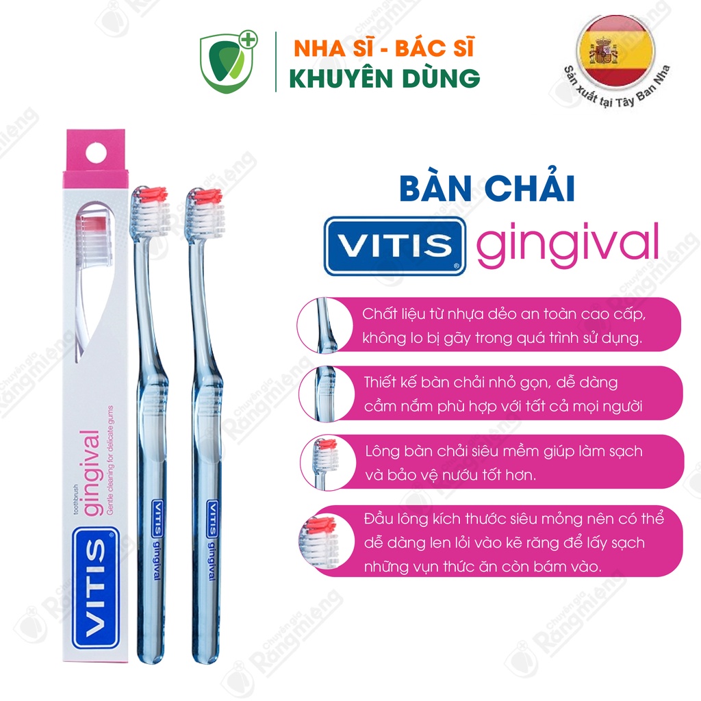 Bàn Chải Chăm Sóc Nướu Răng Vitis Gingival Campaign - Lông Tơ Mềm Mại