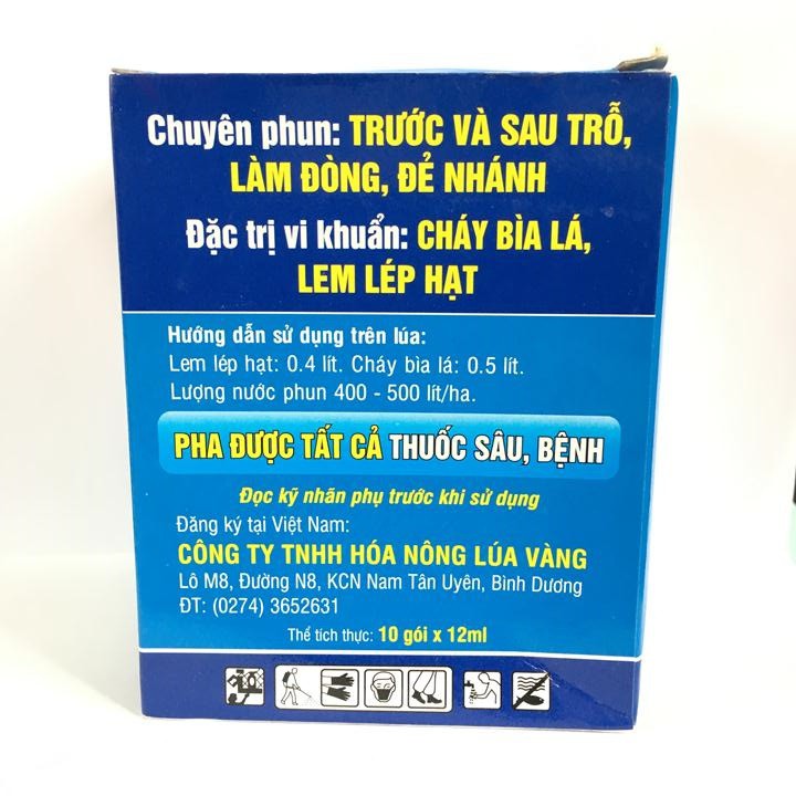 Hộp 10 gói dung dịch sát khuẩn trừ các loại nấm bệnh cây trồng Physan 20 SL, gói 12ml