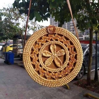 Túi xách hoa văn lá thời trang ( mây tre đan)