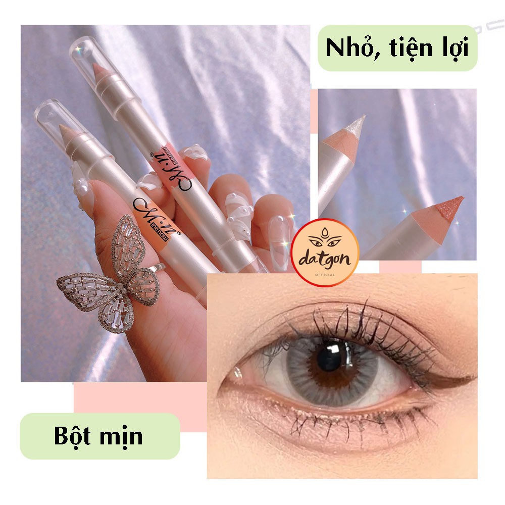 Phấn bắt sáng highlight Menow nội địa hai đầu dạng bút tiện lợi tặng kèm đầu gọt bút