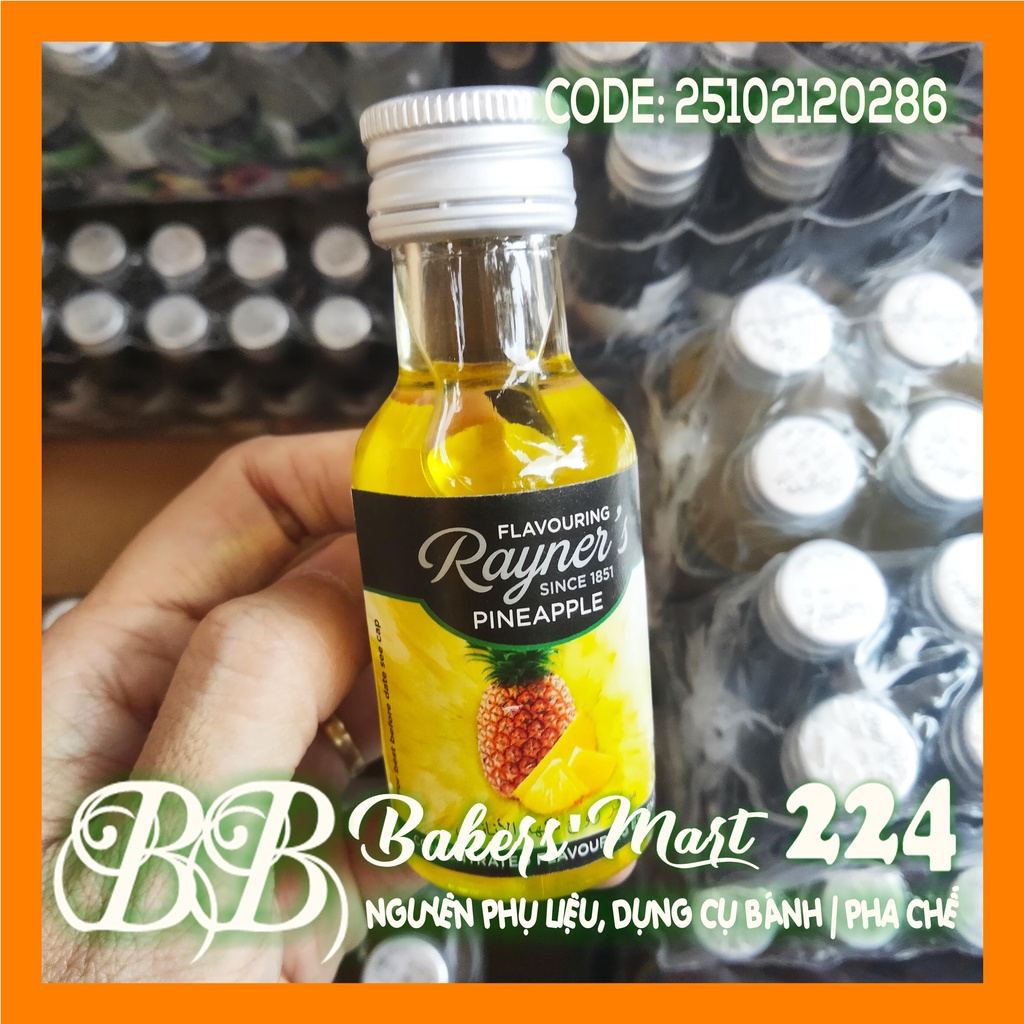 Hương mùi DỨA KHÓM Pineapple hiệu RAYNER'S - Chai 28ml