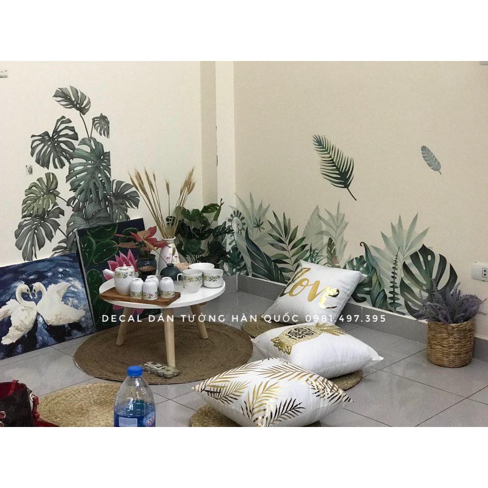 Decal dán tường  phong cách thiên nhiên tươi mát, trang trí phòng ngủ, phòng khách