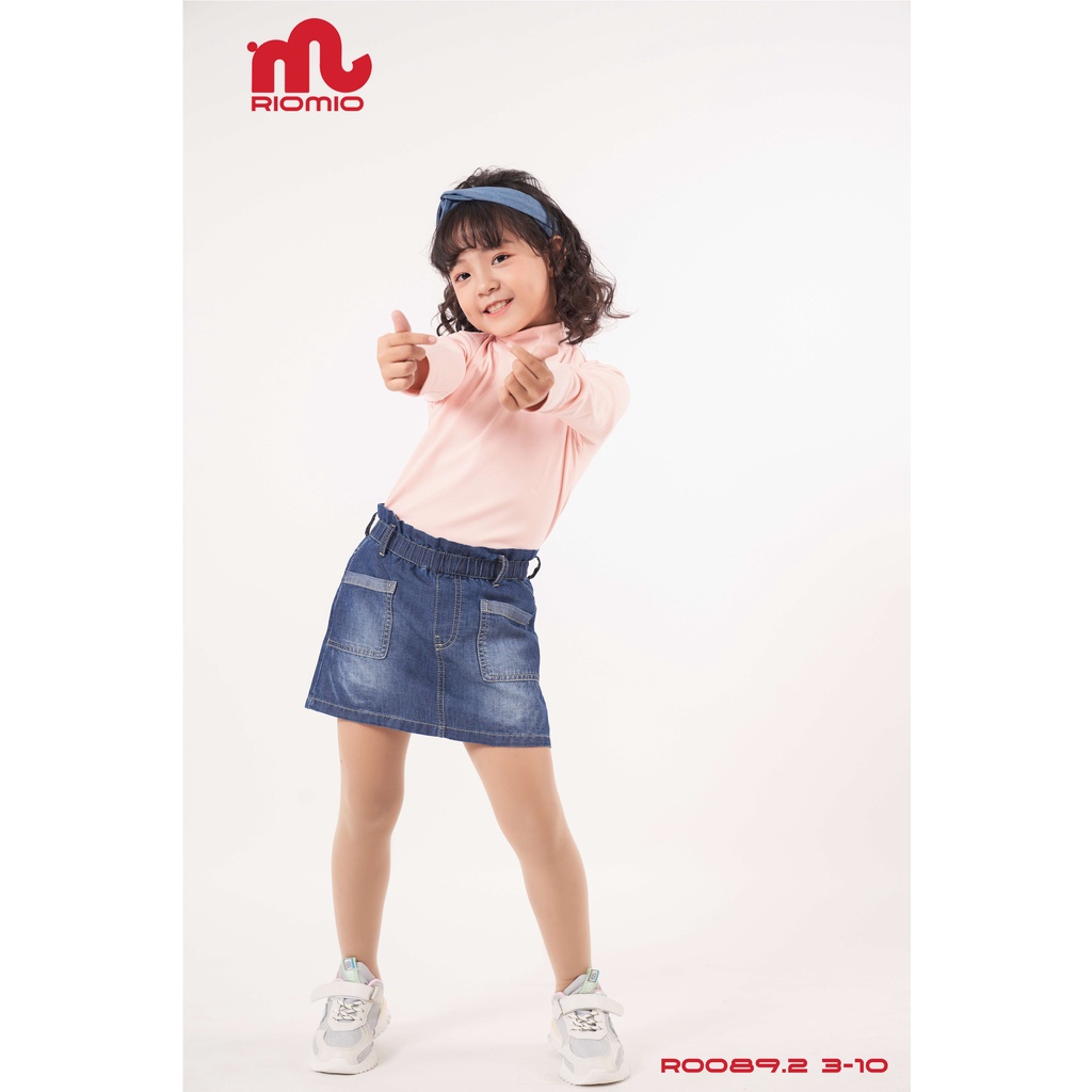 Chân váy bé gái jean ngắn dáng chữ A 3-10 tuổi chính hãng RIOMIO chất liệu Denim Cool Max thoải mái - RO089