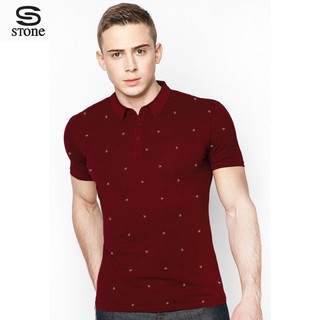 Áo Thun Nam Ngắn Tay Cổ Bẻ STONE 5327 In Hoạ Tiết Toàn Thân Vải Cotton Form Fit 4 Size (Nhiều Màu)