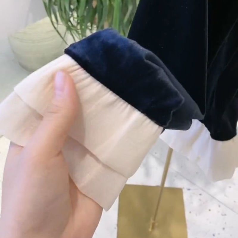 Áo Sơ Mi Nhung Thời Trang Thu Đông Phong Cách Pháp Dành Cho Nữ