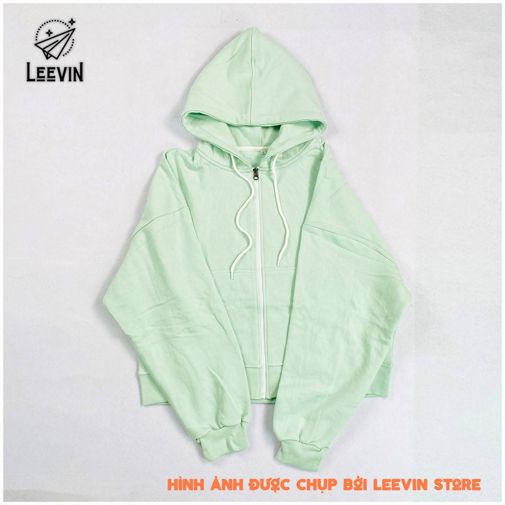 [MẪU XẢ KHO] Áo Khoác Hoodie Lửng Zip Nữ CUTE FREESIZE Nhiều Màu - Áo Hoodie Nữ Chất Nỉ Leevin Store