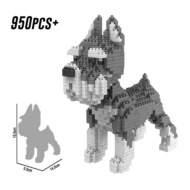 đồ chơi trẻ em Lego Xếp Hình Chó Husky Schnauzer Cho Bé