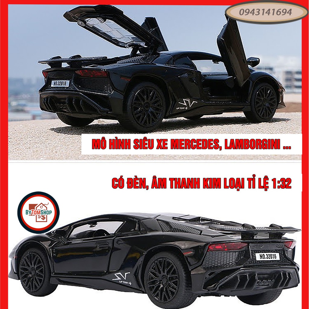 Mô hình Ô tô xe Mecerdes kim loại có âm thanh và đèn như thật tỉ lệ 1:32 - BYTOM