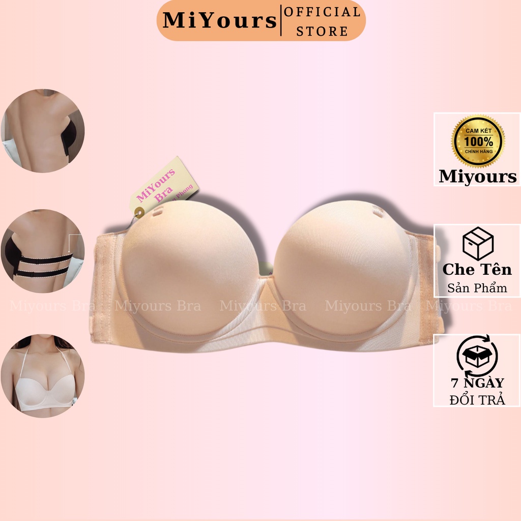 Áo lót cúp ngực nữ Miyours Bra AC080 su đúc có gọng đệm mút kép nâng ngực tạo khe không dây chống tụt hở lưng