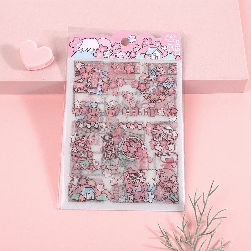 Set 4 tấm Sticker hình dán cute hình cô gái dễ thương nhiều màu sắc