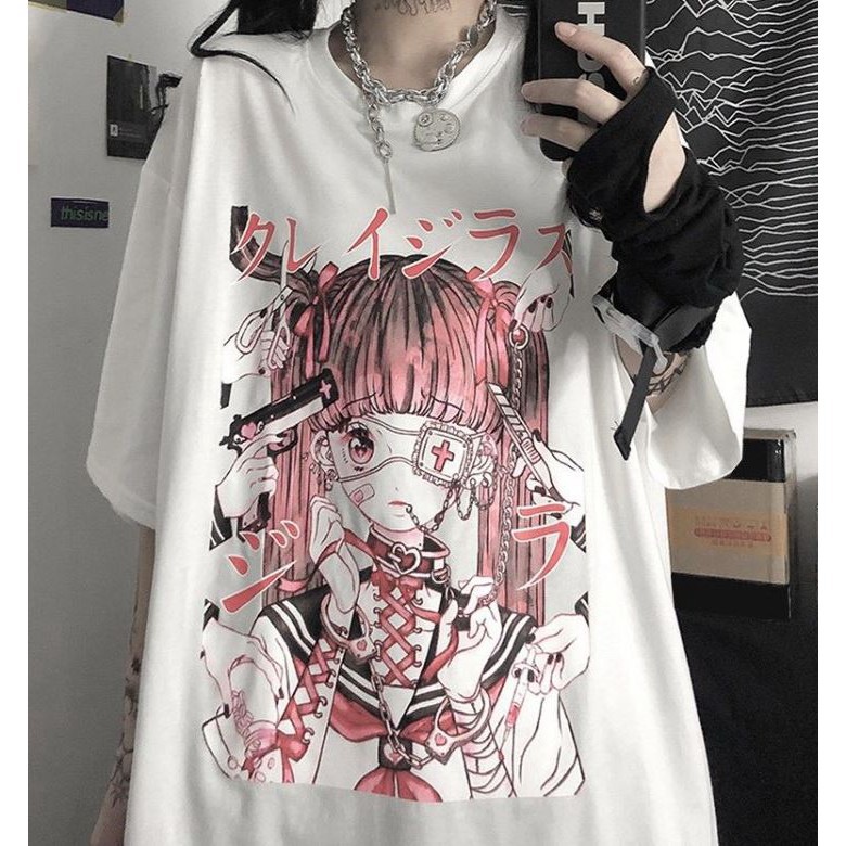 Áo thun, áo phông tay lỡ form rộng oversize anime hoạt hình M370 DH