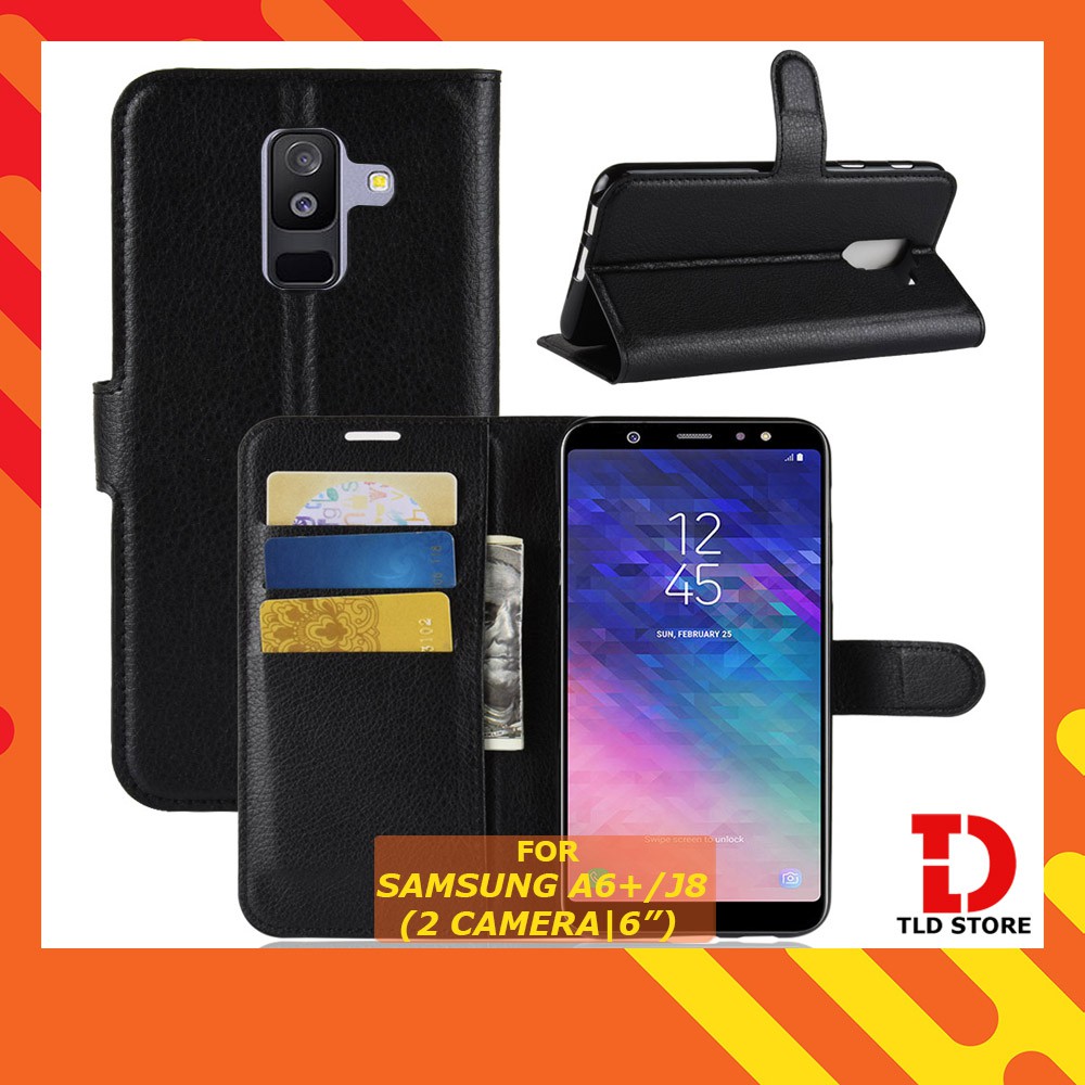 Bao da Samsung A6 A7 A8 Plus 2018 A6+ A8+ cao cấp có nắp gập và chống xem phim | BigBuy360 - bigbuy360.vn