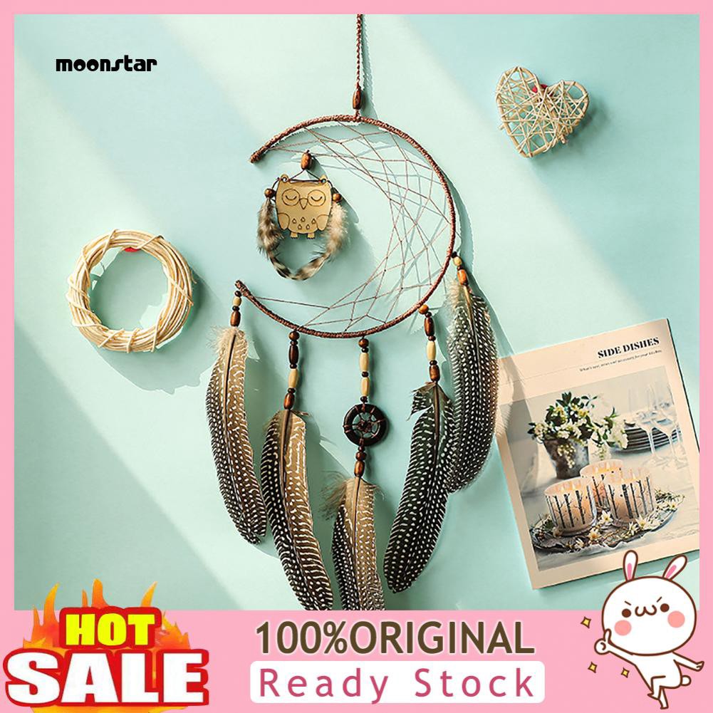 Dream Catcher phối hình chim cú dễ thương treo trang trí cho phòng ngủ