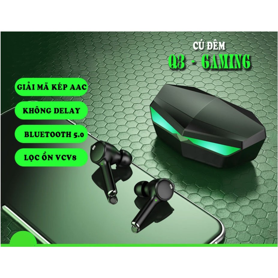 [New 2021] Tai nghe TWS gaming CÚ ĐÊM-Q3 GamePods Tai nghe gaming có độ trễ thấp CHỈ 40ms Bluetooth 5.0