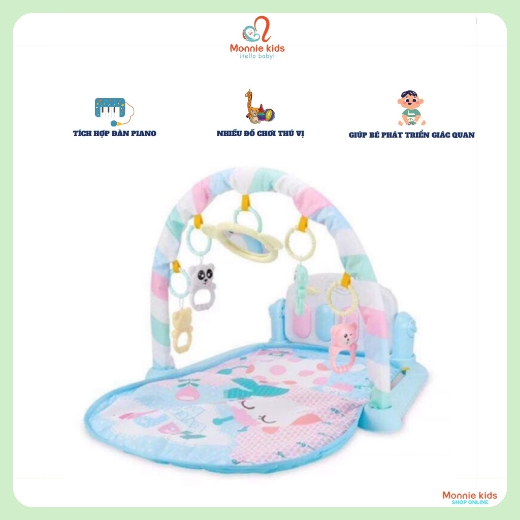 Thảm nằm chơi cho bé 0-24m, thảm nhạc vui chơi phát triển giác quan - Monnie Kids