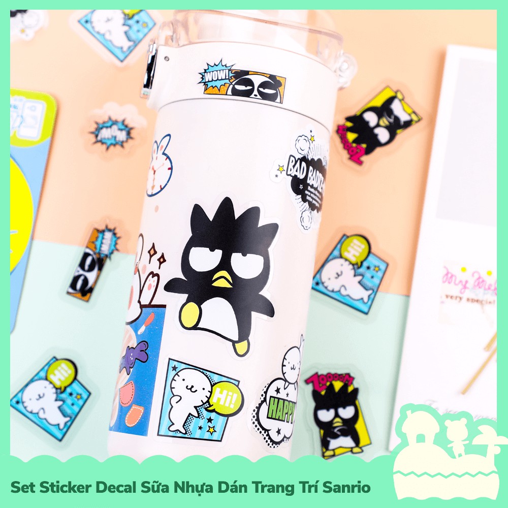 [Sẵn VN - NowShip] Bộ Sticker Decal Trong Dán Trang Trí Mẫu Nhân Vật Hoạt Hình Sanrio Hello Kitty, Cinnamoroll, Melody
