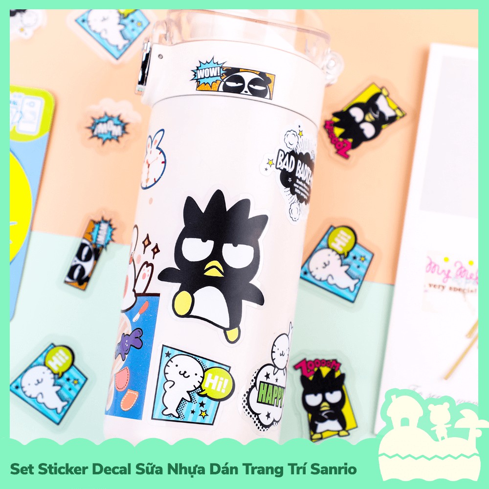 Bộ Sticker Decal Trong Dán Trang Trí Mẫu Nhân Vật Hoạt Hình Sanrio Hello Kitty, Cinnamoroll, Melody