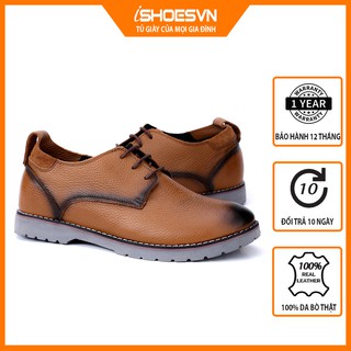 [XẢ HÀNG LẺ SIZE] GIÀY THỜI TRANG DA BÒ THẬT TĂNG CAO 5CM IS423 NÂU