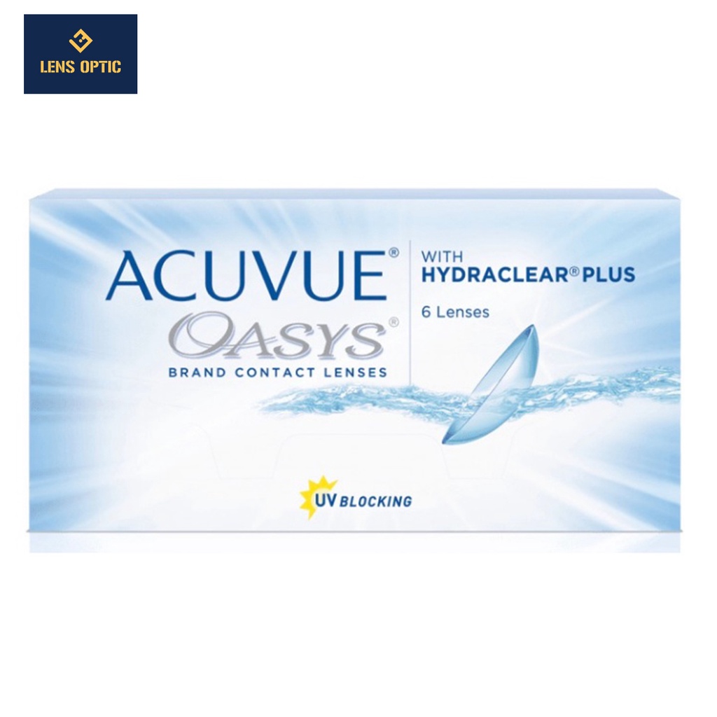 Kính áp tròng Acuvue Oasys dùng 2 tuần không màu, lens mắt trong suốt có độ cận- Lens Optic