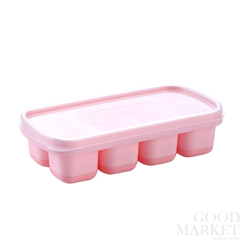 Khuôn Silicone Làm Đá Viên 8 Ngăn Hình Vuông Có Nắp DIY