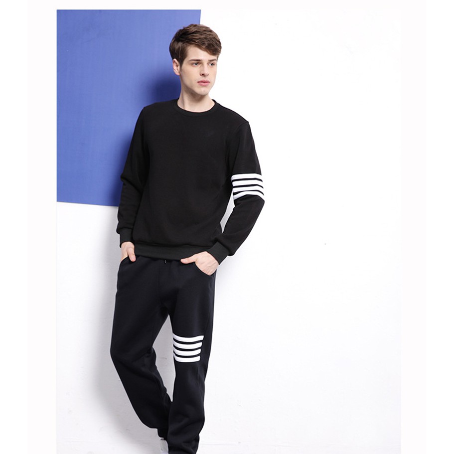 Áo Thun Nam Cổ Tròn Hàn Quốc 2 Sọc Cánh Tay shop banbuongiare99 | BigBuy360 - bigbuy360.vn